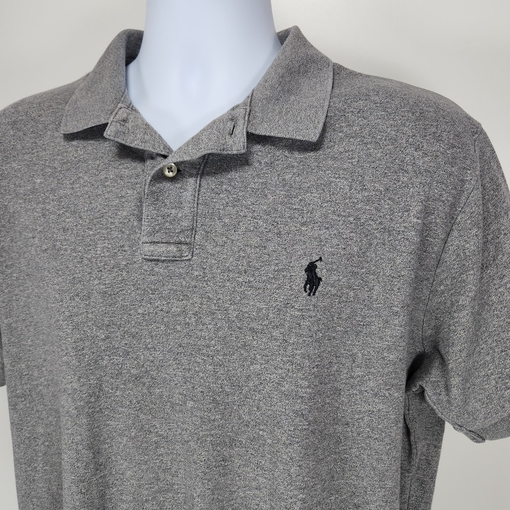 Polo Ralph Lauren Shirt Men Large Gray Solid Pima Soft Touch Jersey